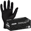 Azusa Safety 4-mil Powder-Free Black Nitrile Exam Gloves, Textured Fingertips, Large, 100 Pack ND4020